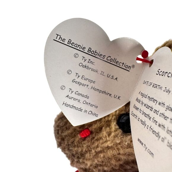 MWT VTG Ty Beanie Baby Scorch The Dragon 1998 Rare Tag Errors Retired - Picture 9 of 13